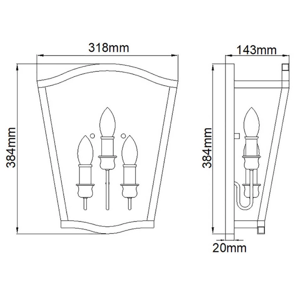 Elewacyjna lampa do ogrodu Yarmouth FE-YARMOUTH-3W mosiądz
