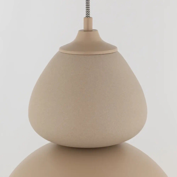 Ceramiczna lampa wisząca Tigali beżowa 5241 1xE27 kopułowa