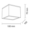 Natynkowa LAMPA sufitowa SUWA 1175 Shilo metalowa OPRAWA kwadratowa downlight kostka cube czarna