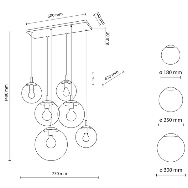 Lampa wisząca nad stół Esme 4819 na belce bubbles multikolor