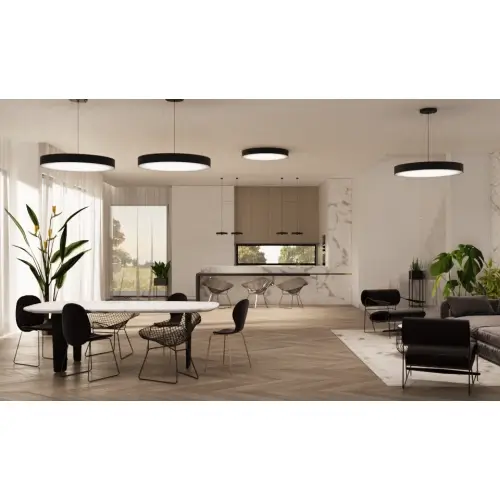 Sufitowa lampa Sengo 1296 Shilo okrąg metalowa do biura czarna