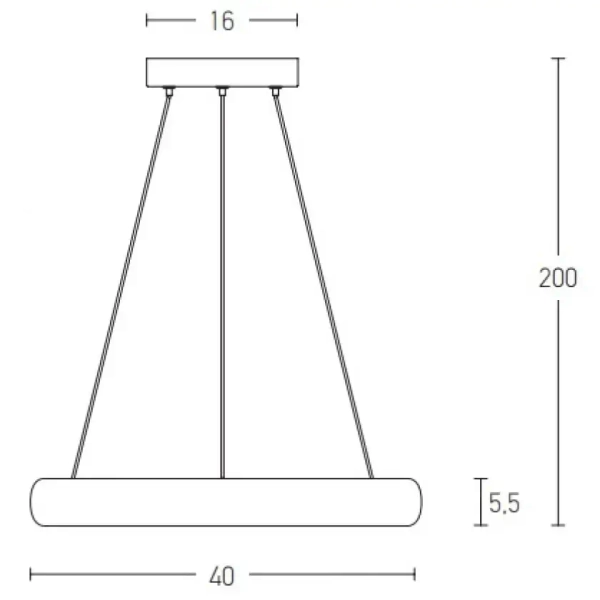 Dekoracyjna lampa wisząca 2044 LED 32W 3000K pierścień ring czarny
