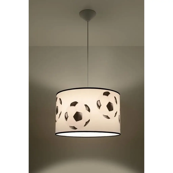 Zwisająca lampa Piłka SL.1425 Sollux dla chłopca czarna biała