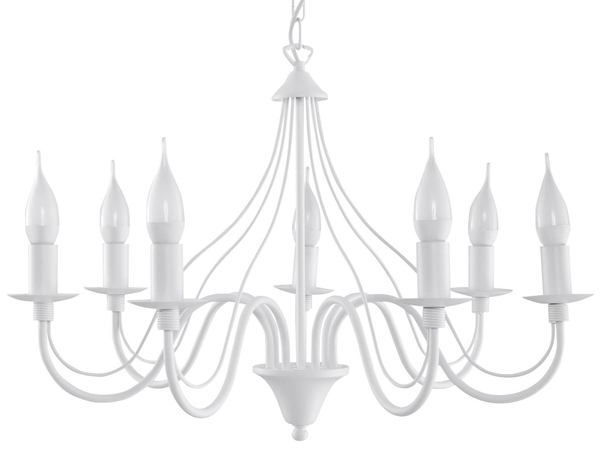 Żyrandol LAMPA wisząca SL.0215 klasyczna OPRAWA świecznikowa ZWIS na łańcuchu maria teresa biały