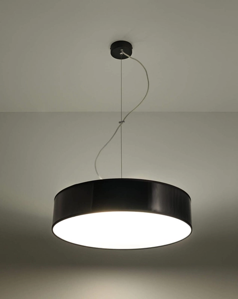 Lampa wisząca ARENA 45 SL.0118 Sollux okrągła do salonu czarne