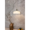 Zwisająca lampa nad blat Kurage 108857 falista mleczny klosz mosiądz