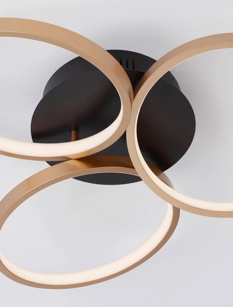 Nowoczesna lampa sufitowa Croix rings LED 28W 3000K złota czarna