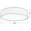 Plafon lampa sufitowa KIOTO 31-64684 abażurowa okrągła szara