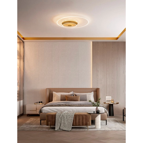 Jadalniany plafon HUARAL LE44443 LED 35W 3000K talerze przezroczysty złota