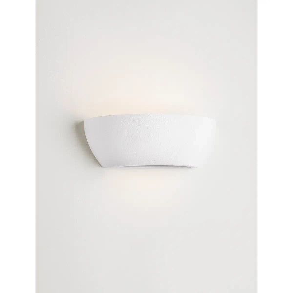 Gipsowa lampa ścienna BENAVIX LE45568 półokrągła biała