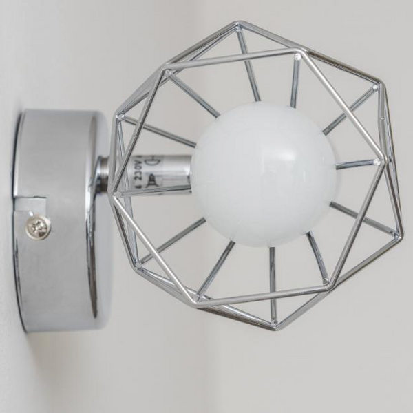 Kinkiet LAMPA ścienna XARA 54802-1 Globo druciana OPRAWA regulowana drut chrom