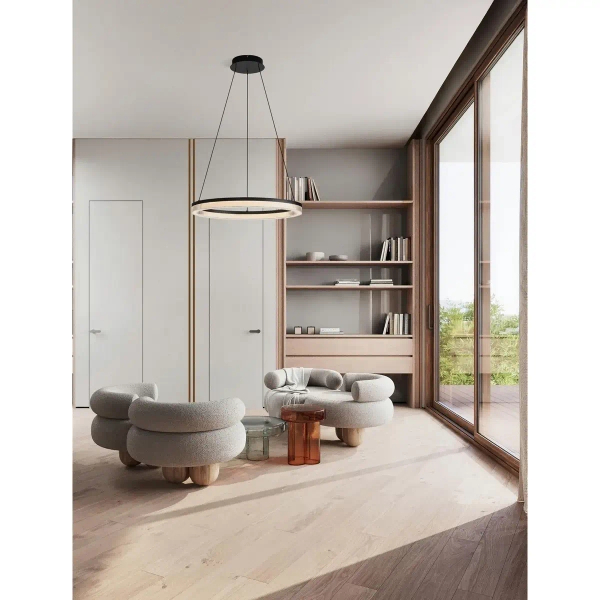 Wisząca lampa pierścieniowa ESTARIO LE45395 LED 25W 3000K ring czarny