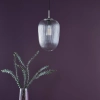 Ryflowana lampa wisząca Abrielle ABR0108 szklany owalny nikiel