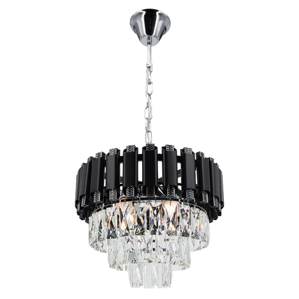 Zwieszany żyrandol Bilbao 6234/4 BL 8C glamour nad stół czarny chrom