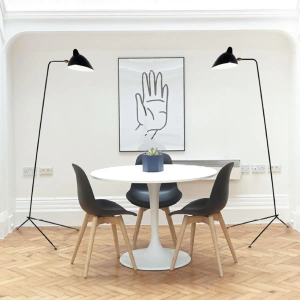 Loftowa lampa podłogowa Crane ST-F8701 Step metalowa czarna