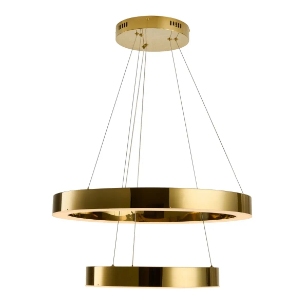 Lampa wisząca art deco CIRCLE DN924-40+60 złota metalowa akrylowa LED 53W 3000K do jadalni