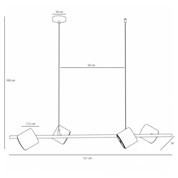 Regulowany plafon BOT 1047L Aldex tuby metalowe czarne