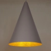 Sypialniana wisząca lampa VESUVIO 41056 stożkowa szara złota