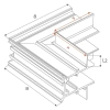 Szynowy kątownik magnetyczny ściana-sufit MT0027 metalowy biały