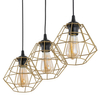 Potrójna lampa wisząca klatkowa Diamond 4642 TK Lighting metalowa złota