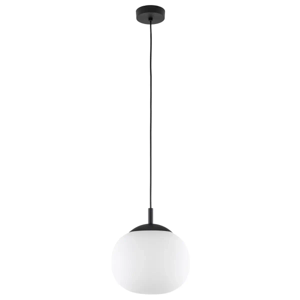 Kulista lampa wisząca VIBE 5824 szklana do sypialni czarny biały