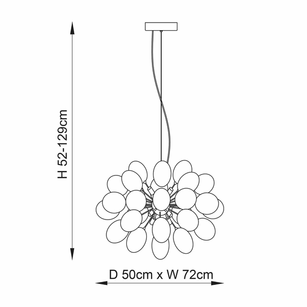 Lampa wisząca szklane klosze Infinity 80124 Endon kulista bańki czarny chrom