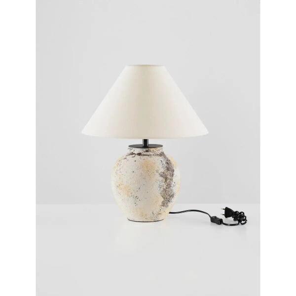 Ceramiczna lampa stołowa BELUNCA LE45282 do sypialni biały beżowy