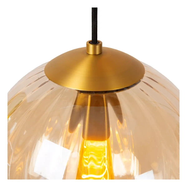 Zwieszana lampa szklana kula MONSARAZ 45493/30/62 Lucide bursztynowy