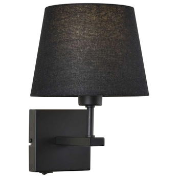 Ścienna LAMPA abażurowa NORTE WL-1122-1-A-BM-RO-BL Italux klasyczna OPRAWA kinkiet do czytania czarna