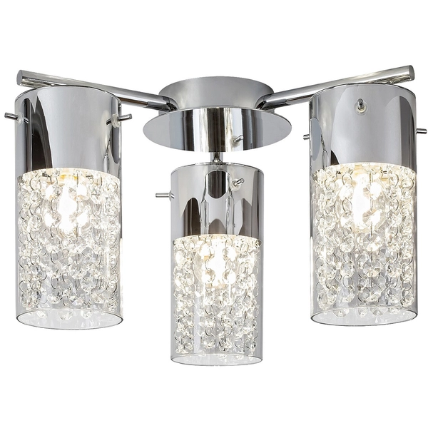 Sufitowa lampa salonowa Niagara crystal nad stół przezroczysta chrom