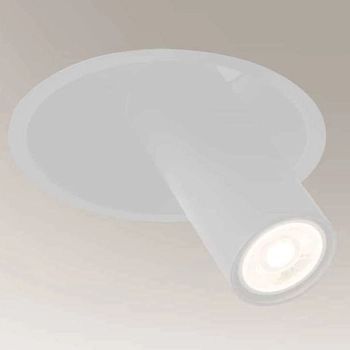 Sufitowa LAMPA wpust YAKUMO 7807 Shilo wpuszczana OPRAWA regulowana tuba metalowa biała