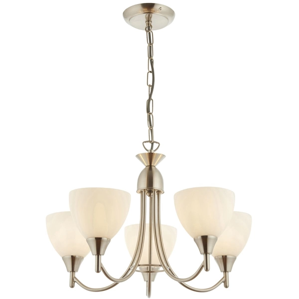 Żyrandol do salonu Alton 1805-5SC Endon zwis kielichy satynowy chrom