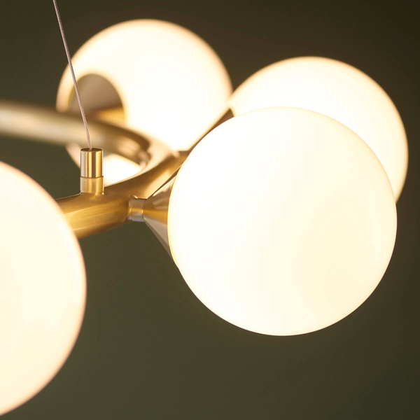 Molekułowa lampa wisząca L&-1106008 nad stół mosiądz biały