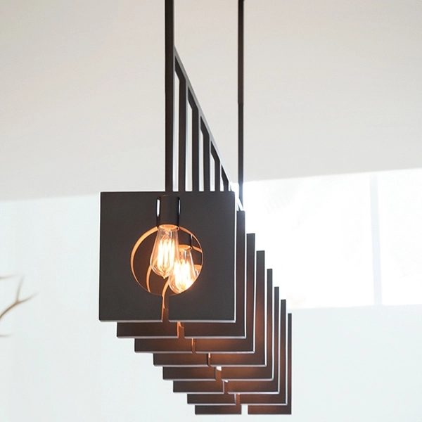 Industrialna wisząca lampa QN-LUDLOW8-GR podłużna grafitowa