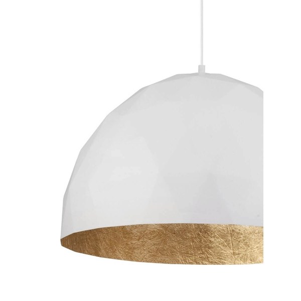 Salonowa lampa wisząca Diament nad stół zwis biały złoty