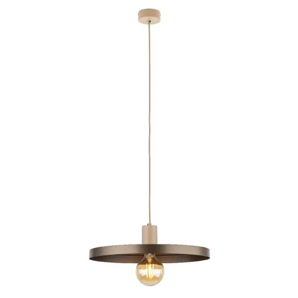 Nad stół wisząca lampa Sila 10758 metalowy abażur brązowy beżowy