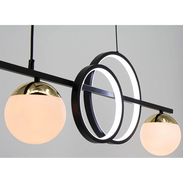 Molekułowa lampa wisząca Malmo DRS3625/4 BL TR LED czarna złota