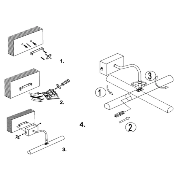Złota galeryjka metalowa Vinz lampa ścienna nad obraz
