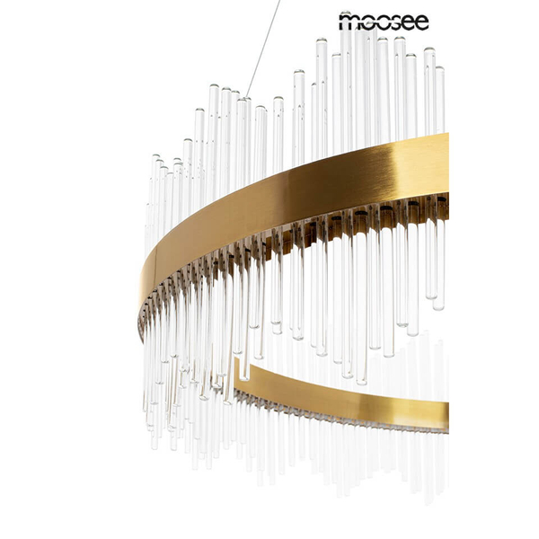 Wisząca lampa Florens MSE010100364 Moosee LED 46W 3000K do sypialni złoty biały