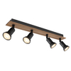 Nasufitowa lampa Drew 57998-4W spot do kuchni drewno czarny