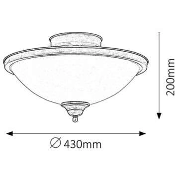 Sufitowa LAMPA plafon ELISETT 2759 Rabalux szklana OPRAWA kopuła natynkowa brązowa biała
