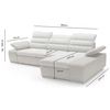 Rozkładana sofa z regulacją TOBI 5900168831506 narożna