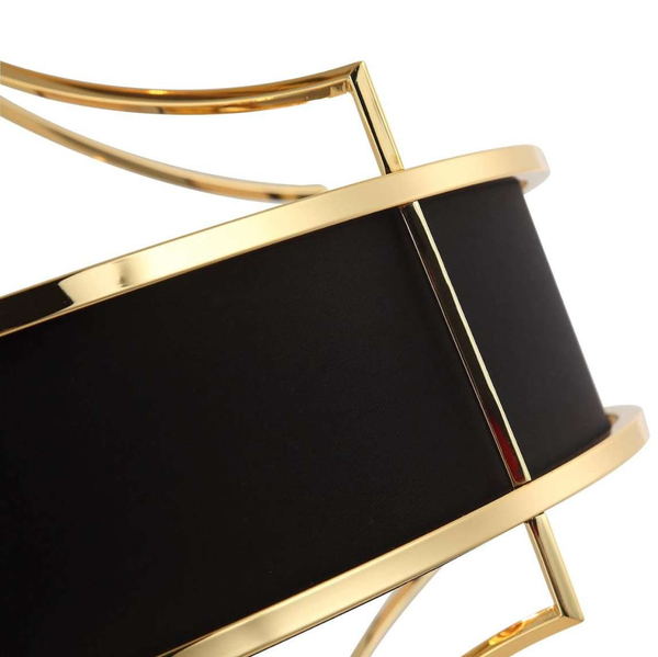 LAMPA okrągła Stesso Gold Nero M Orlicki Design wisząca OPRAWA w stylu klasycznym abażurowa czarna złota