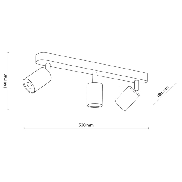 Reflektor sufitowy potrójny Top Wood 3292 TK Lighting okrągły drewniany