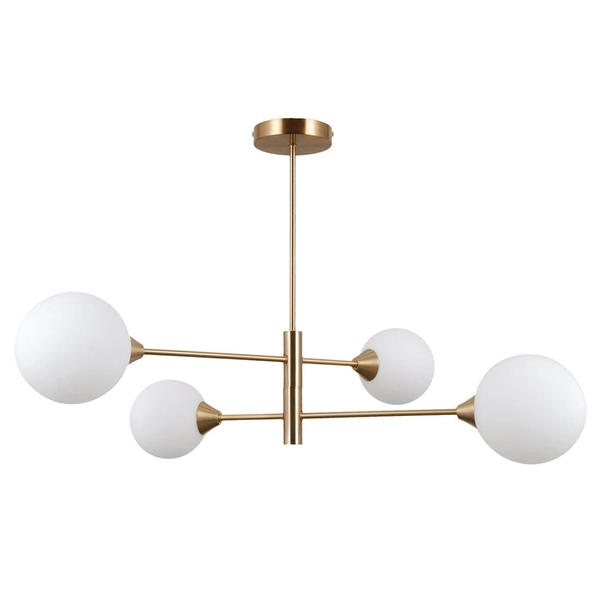 LAMPA sufitowa EVORA PND-55342-4-HB Italux molekuły kule mosiądz białe