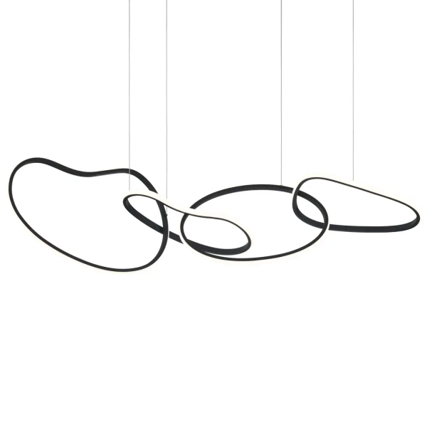 Lampa wisząca pierścienie Fonte PND-22412-S4-BK LED 60W 3000-6000K czarny