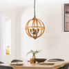 Wisząca lampa Toba 73575 Endon klatka na łańcuchu czarna drewno