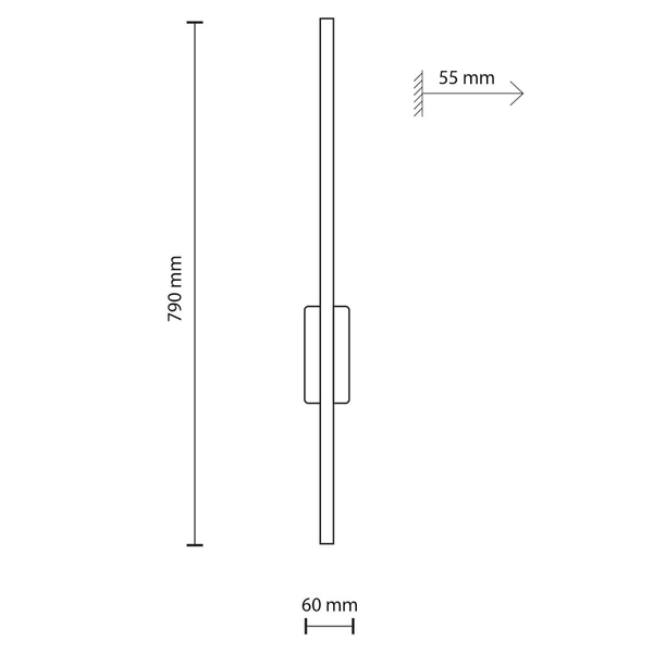 Podłużny kinkiet naścienny Flash 6627 LED 12W 3000K listwa czarna