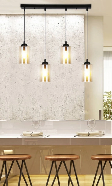 Wisząca lampa na listwie nad stół Bistro 34-00552 Candellux tuby czarne