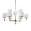 Lampa wisząca żyrandol SUTTON biała złota błyszcząca metalowa szklana E14 9p P09378AU-WH